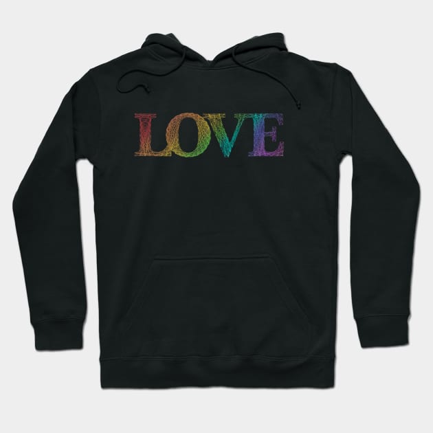 Love geometric lines rainbow Hoodie by Pickle-Lily